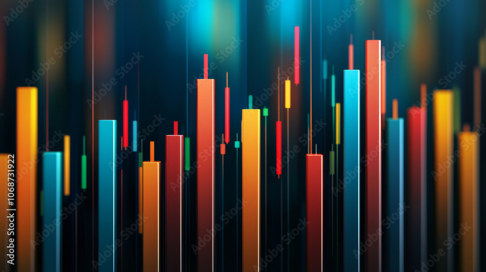 Obraz premium Digital stock control software with colorful data visualization
