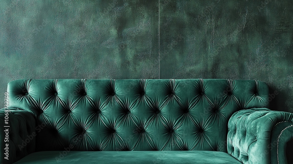 Obraz premium Velvet fabric texture, rich green, luxurious finish.