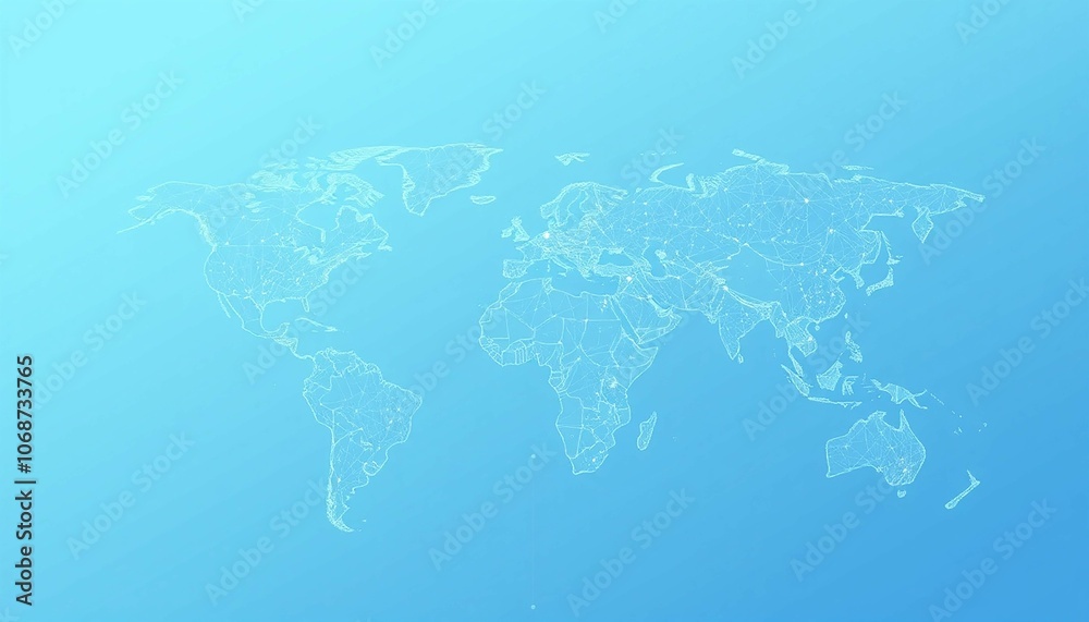 Obraz premium world map on blue background