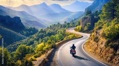 Scenic Motorcycle Journey Through Majestic Mountains