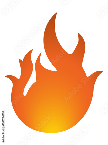 グラデーションカラーの火・炎・炎上・燃えるイメージのアイコン - ベクターイラスト