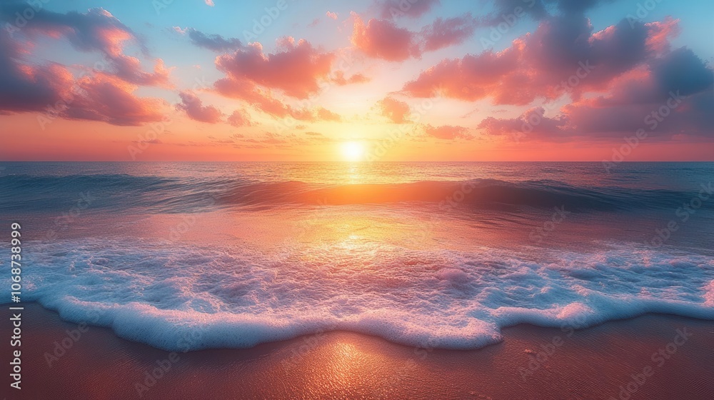vibrant abstract seascape at sunrise, expressing a stunning interplay of colors in the sky and sea, ideal for coastal-themed artwork that captures the essence of tranquility and beauty vibrant abstract seascape at sunrise, expressing a stunning interplay of colors in the sky and sea, ideal for coastal-themed artwork that captures the essence of tranquility and beauty