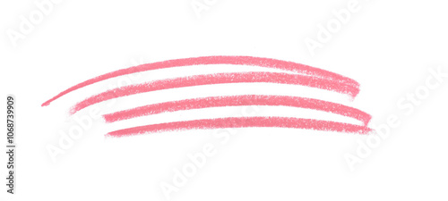 Color pencil strip line stroke, line brush stroke in style on white background for design in your work business concept.