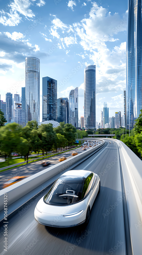 Innovative smart highways enhance urban transportation in futuristic skylines Innovative smart highways enhance urban transportation in futuristic skylines