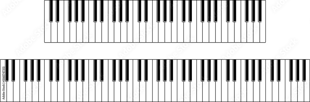Piano keys. Musical instrument keyboard illustration. Piano keys. Musical instrument keyboard illustration.
