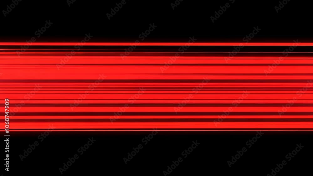 Red and black horizontal lines create a simple, abstract background