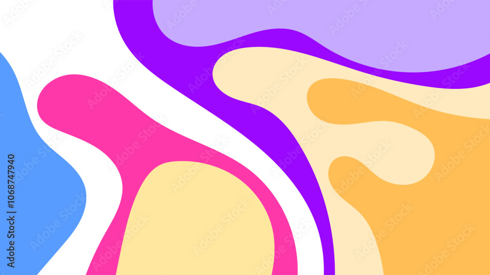 ABSTRACT BACKGROUND WITH HAND DRAWN SHAPES COLORFUL FLAT DESIGN VECTOR TEMPLATE FOR WALLPAPER, COVER DESIGN