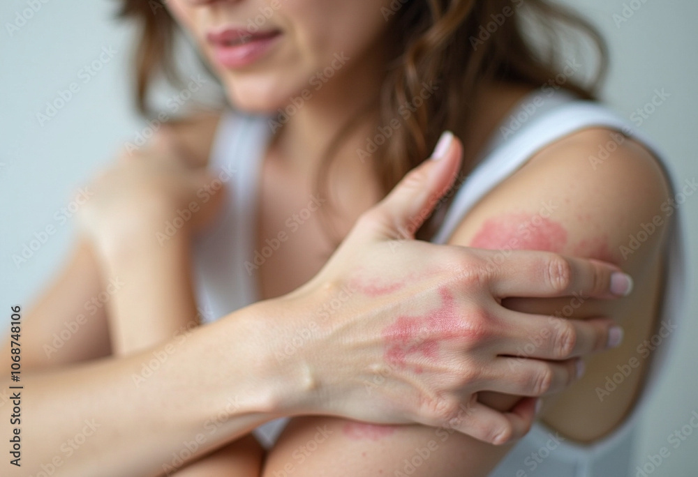 Fototapeta premium Explore how ai generates insights on skin irritation relief for women with itchy rashes