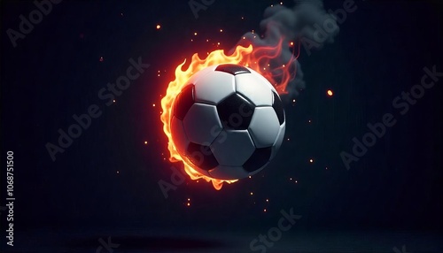 ntense Soccer Ball in Fiery Blaze photo