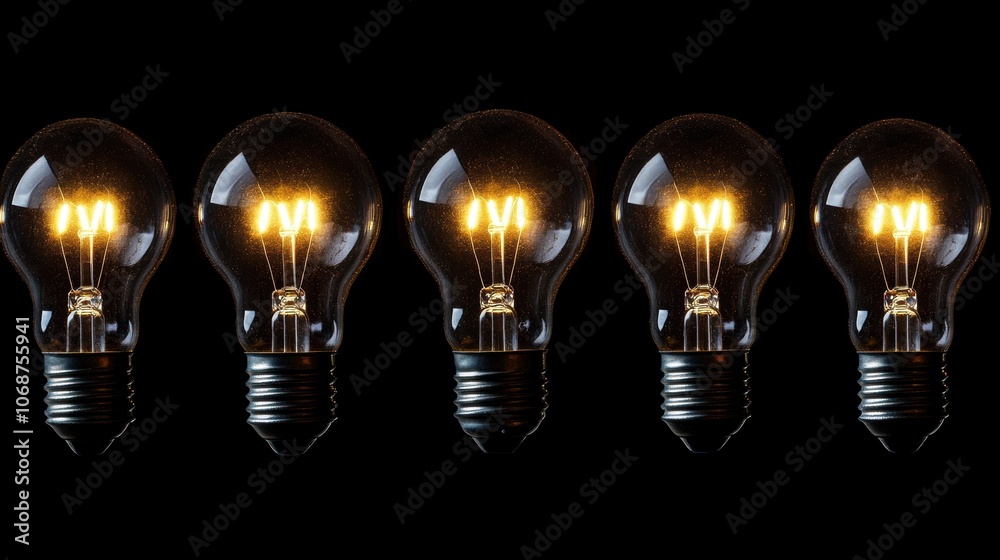 Glowing Bulbs in Darkness, a striking arrangement of identical light sources illuminating a shadowy backdrop, creating a captivating visual contrast Glowing Bulbs in Darkness, a striking arrangement of identical light sources illuminating a shadowy backdrop, creating a captivating visual contrast