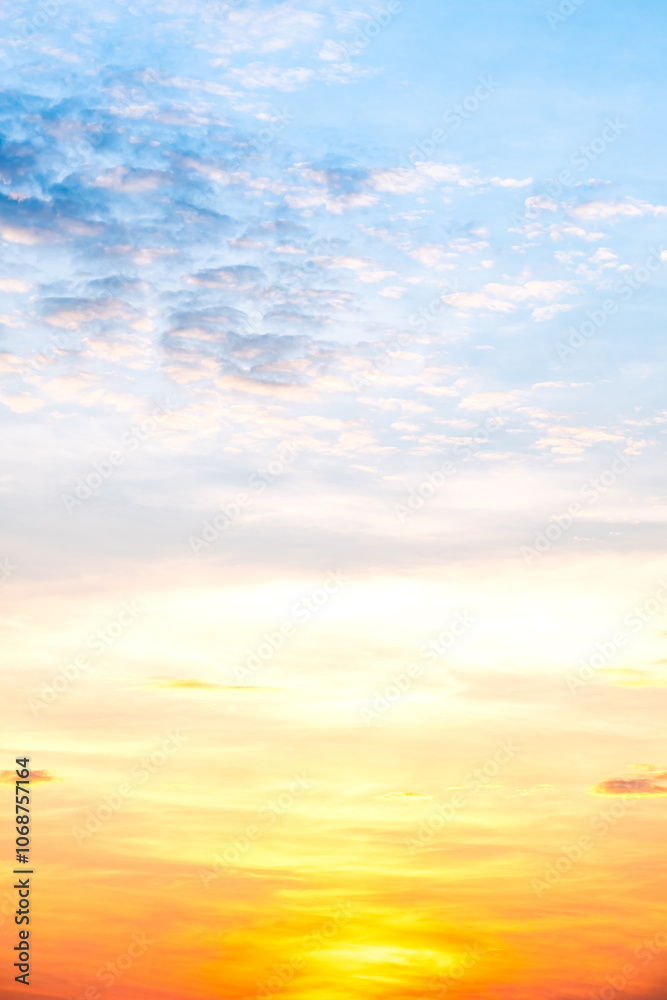 Beautiful , luxury soft gradient orange gold clouds and sunlight on the blue sky perfect for the background, take in everning,Twilight, Large size, high definition landscape photo Beautiful , luxury soft gradient orange gold clouds and sunlight on the blue sky perfect for the background, take in everning,Twilight, Large size, high definition landscape photo