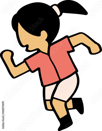 Cartoon Illustration of a child Running