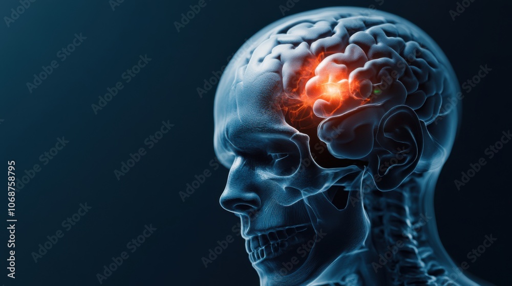 Human Brain with Headache Visual Representation Human Brain with Headache Visual Representation