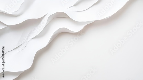 Abstract white paper texture with wavy edges, perfect for branding, website backgrounds, social media content.