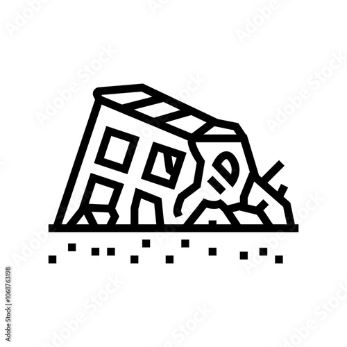damage hurricane disaster line icon vector. damage hurricane disaster sign. isolated contour symbol black illustration