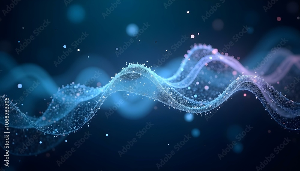Abstract Blue Particle Wave Digital Background for Tech Design Abstract Blue Particle Wave Digital Background for Tech Design