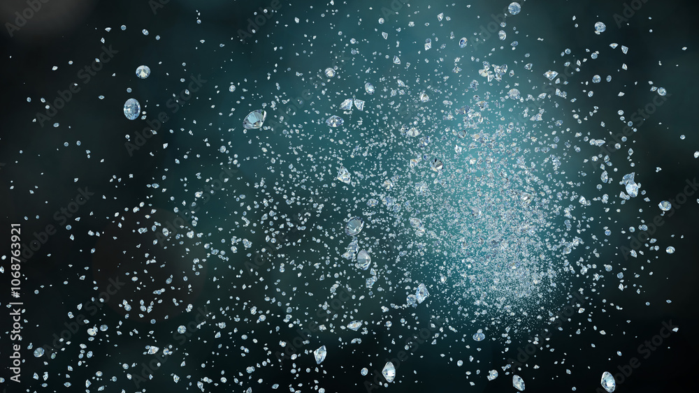 Obraz premium ビッグバンのように大量のアクアマリンが誕生！
