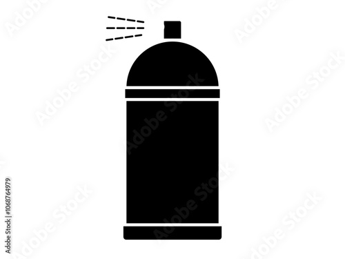 Spray can flat black icon. Spray can symbol vector illustration isolated on white background