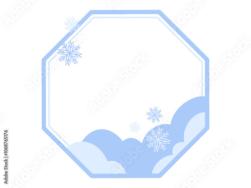 Frame Background Christmas Snowflakes and Cloud