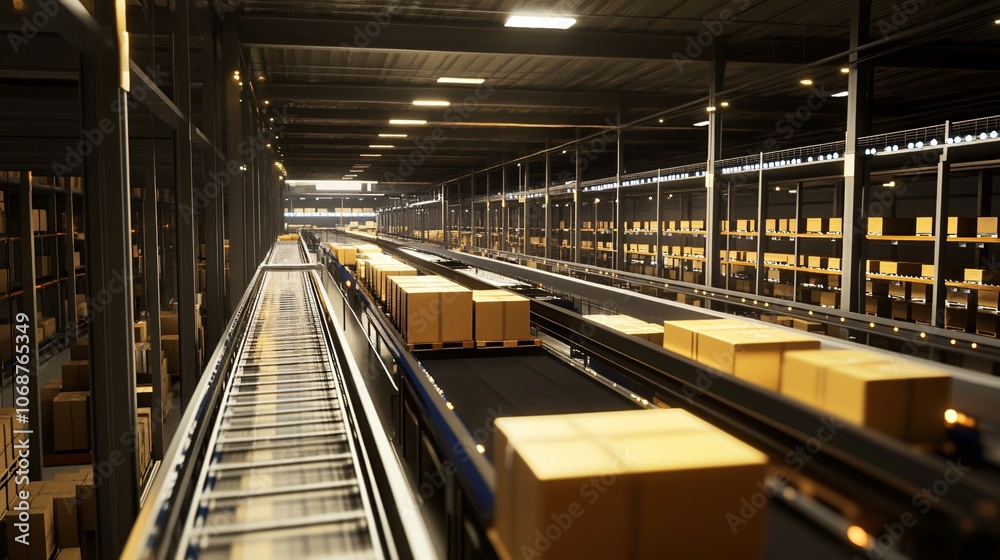 Automated Conveyor Belt System in Warehouse Automated Conveyor Belt System in Warehouse