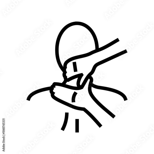 shoulders massage therapy line icon vector. shoulders massage therapy sign. isolated contour symbol black illustration