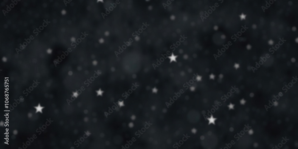 Obraz premium Soft focus watercolor texture of a night sky with stars and constellations in shades of black and gray, starry night, nebula, mysterious