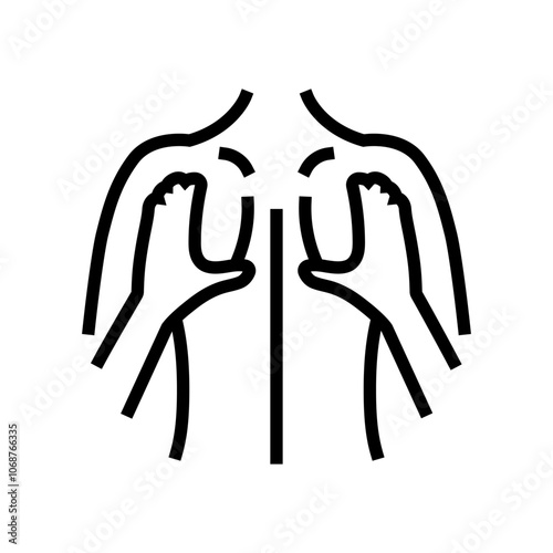 upper back massage therapy line icon vector. upper back massage therapy sign. isolated contour symbol black illustration