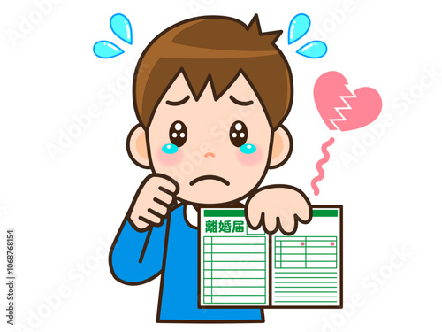 診断書の書き方に困る男性のイラスト素材