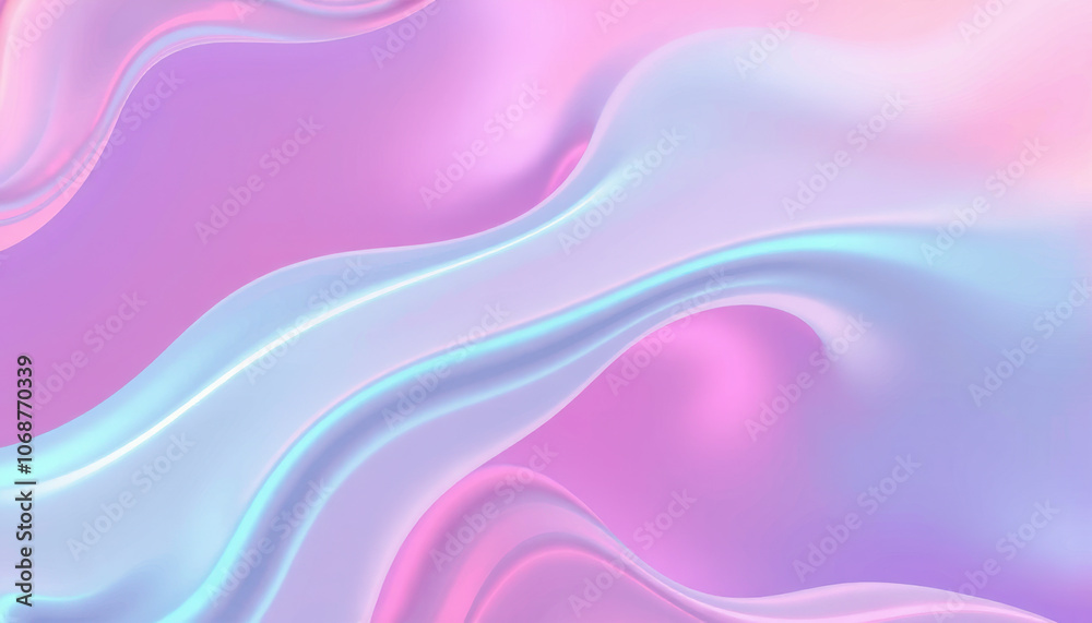 Naklejka premium smooth, flowing background with fluid colors in pink and blue tones, creating serene and calming atmosphere. Ideal for various design projects