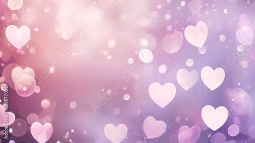 Purple Hearts with Bokeh Effect: Beautiful and Delicate Background for Valentine's Day