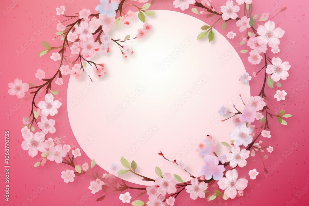 Pink cherry blossom frame Pink cherry blossom frame