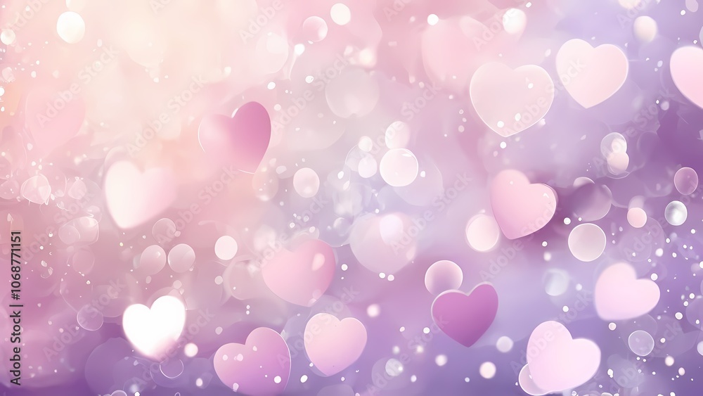 Purple Hearts with Bokeh Effect: Beautiful and Delicate Background for Valentine's Day Purple Hearts with Bokeh Effect: Beautiful and Delicate Background for Valentine's Day