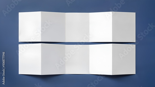 5 folded brochure template isolated on blue background