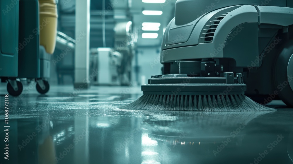 Commercial Scrubber Machine in a Dynamic Setting Commercial Scrubber Machine in a Dynamic Setting