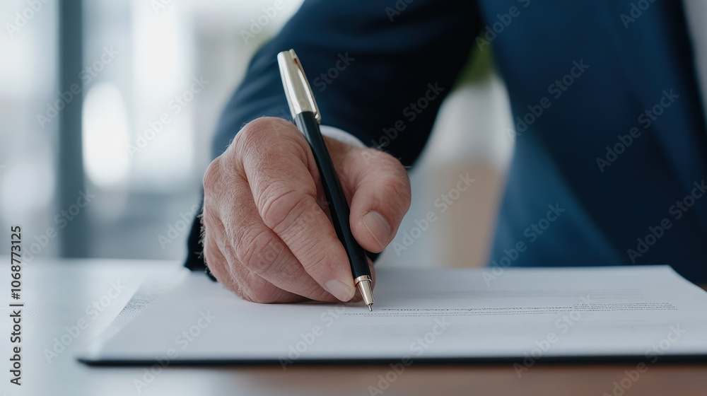 Man signing loan agreement with banker, handshake and documents, successful loan approval. Man signing loan agreement with banker, handshake and documents, successful loan approval.