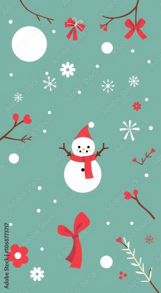 Cute snowman with red scarf and hat on blue background. Cute snowman with red scarf and hat on blue background.