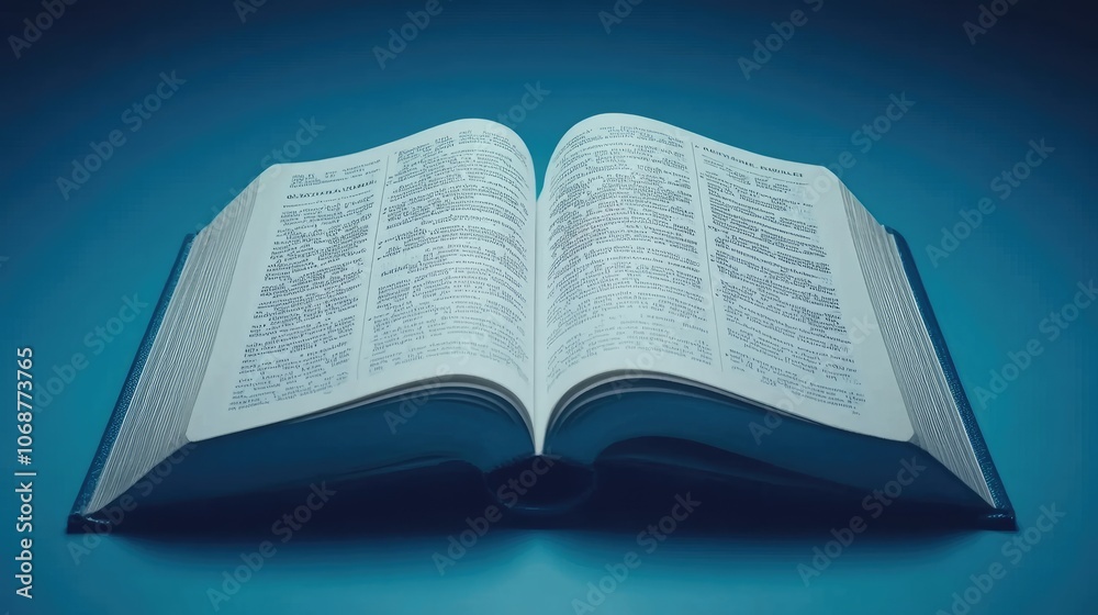 Open Book with Pages Displayed and Text Visible Open Book with Pages Displayed and Text Visible