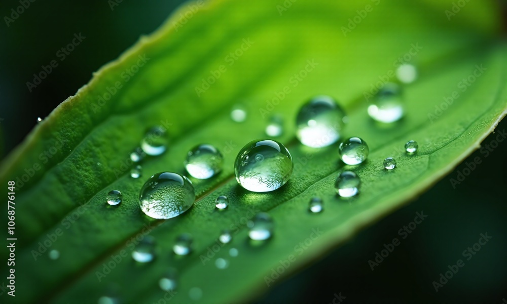 Macro photography water droplets on leaf extreme close Macro photography water droplets on leaf extreme close