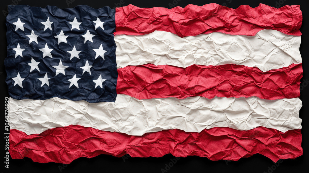 Obraz premium American flag made of various skin tones, diversity and unity in liberty 