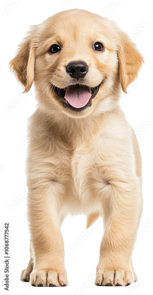Obraz premium PNG A golden retrival pupply happy standing with two legs animal canine puppy.