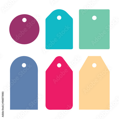Colorful Blank Tag Vector Illustration Collection.