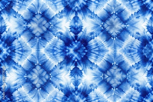 Abstract indigo seamless watercolor pattern shibori style photo