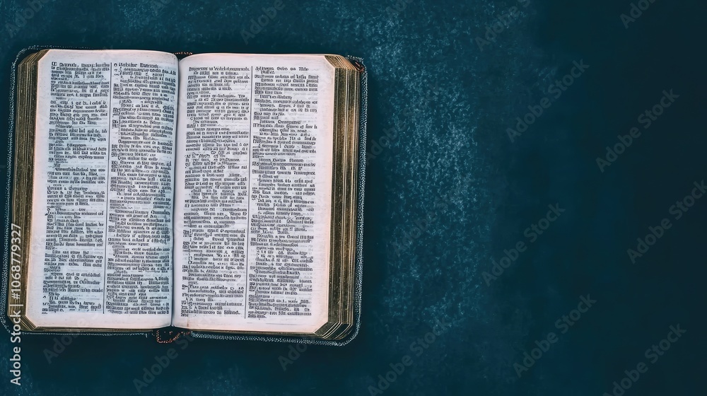 Obraz premium Open Book on Blue Background for Education and Learning