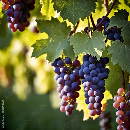 Obst - Weintrauben am Weinstock photo