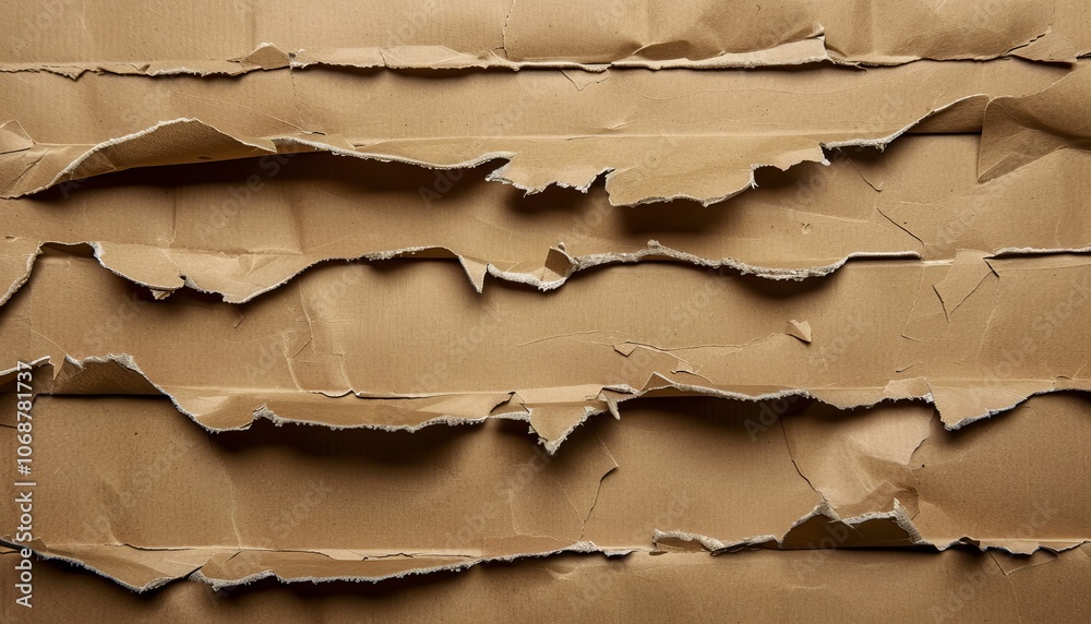 Rustic Charm: Brown Cardboard and Torn Paper Collage Artistry Rustic Charm: Brown Cardboard and Torn Paper Collage Artistry