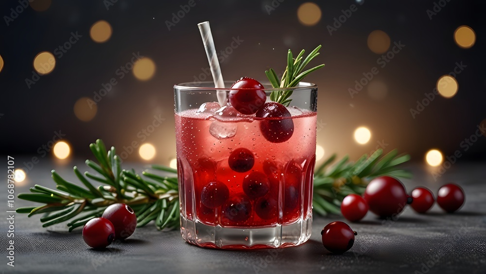 A refreshing and elegant holiday cocktail, great for festive gatherings. AI-generated	