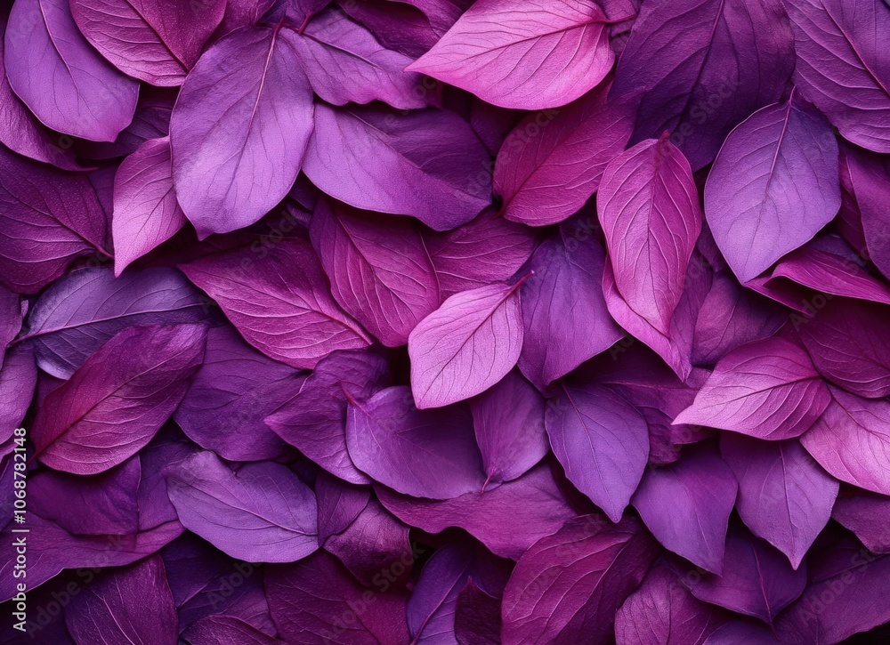 Purple leaves arranged in a beautiful pattern.