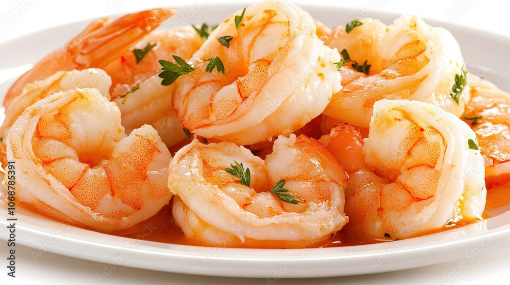 Fresh Shrimp Dish on a White Plate Fresh Shrimp Dish on a White Plate