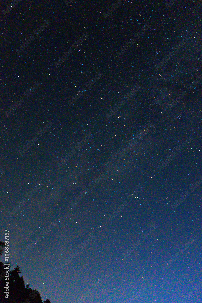 She County, Anhui Province - The Milky Way in the night sky against the backdrop of the mountains She County, Anhui Province - The Milky Way in the night sky against the backdrop of the mountains