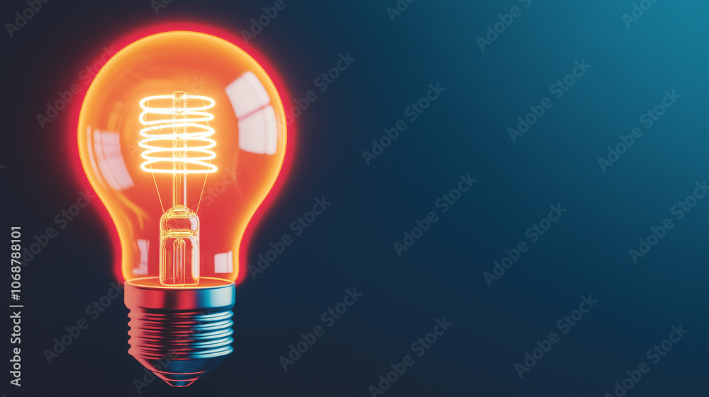 glowing lightbulb icon radiates warmth and creativity, symbolizing ideas glowing lightbulb icon radiates warmth and creativity, symbolizing ideas